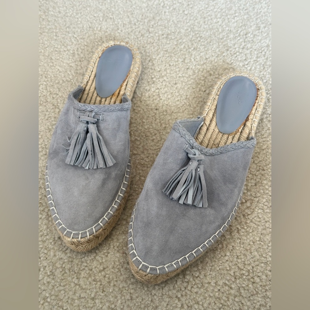 Joie Espadrille suede slip-ons blue/grey - size 8